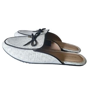 Nautica Cream & Black Preppy Fionola Bow Slip On Shoes Mules Size 8